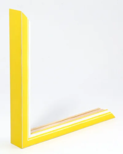 Wissellijst hout F302 3D geel met witte space