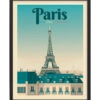 Ingelijste poster: Vintage Parijs