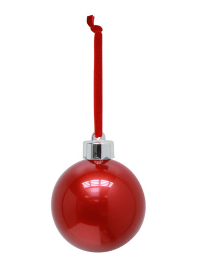 Kerstbal in rood om een foto in te plaatsen