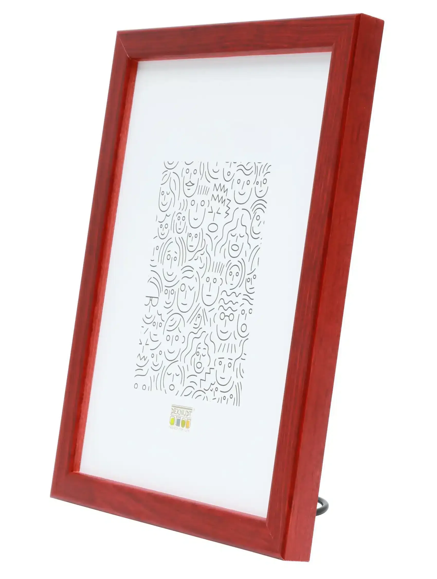 Smalle houten fotolijst in rood