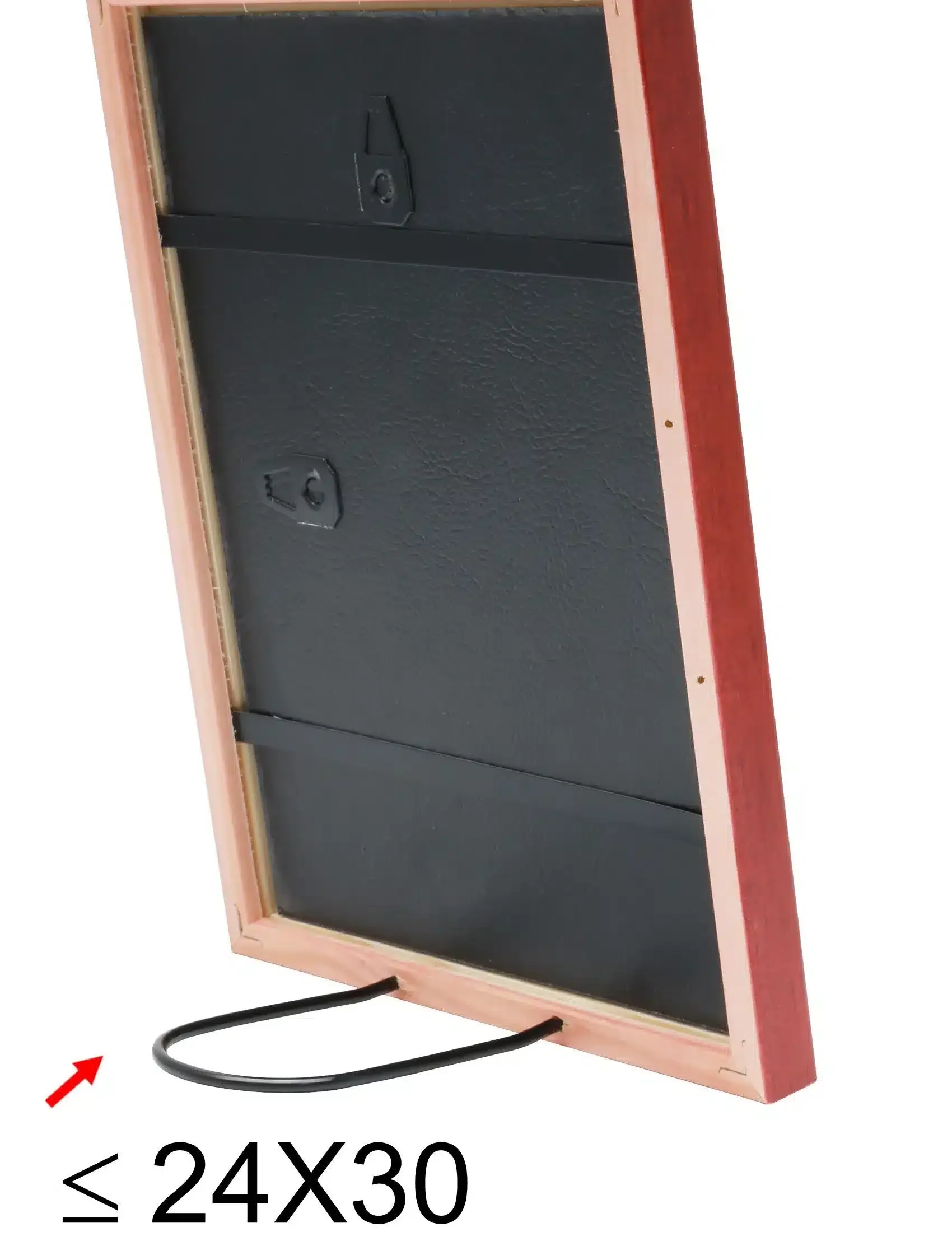 Smalle houten fotolijst in rood
