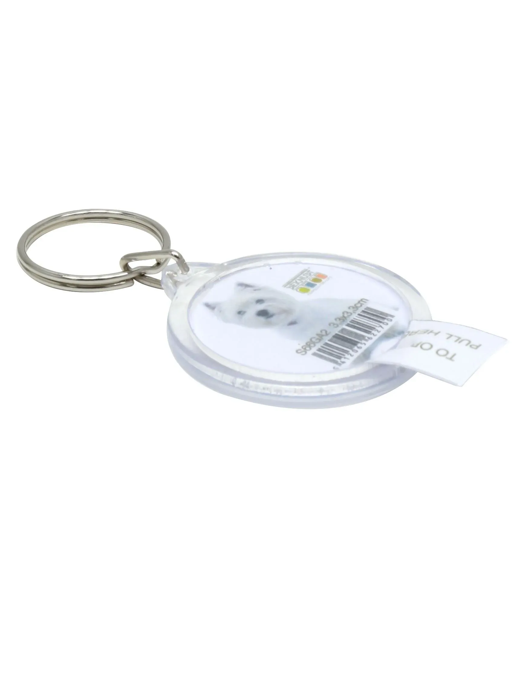 Ronde sleutelhanger met foto - transparant