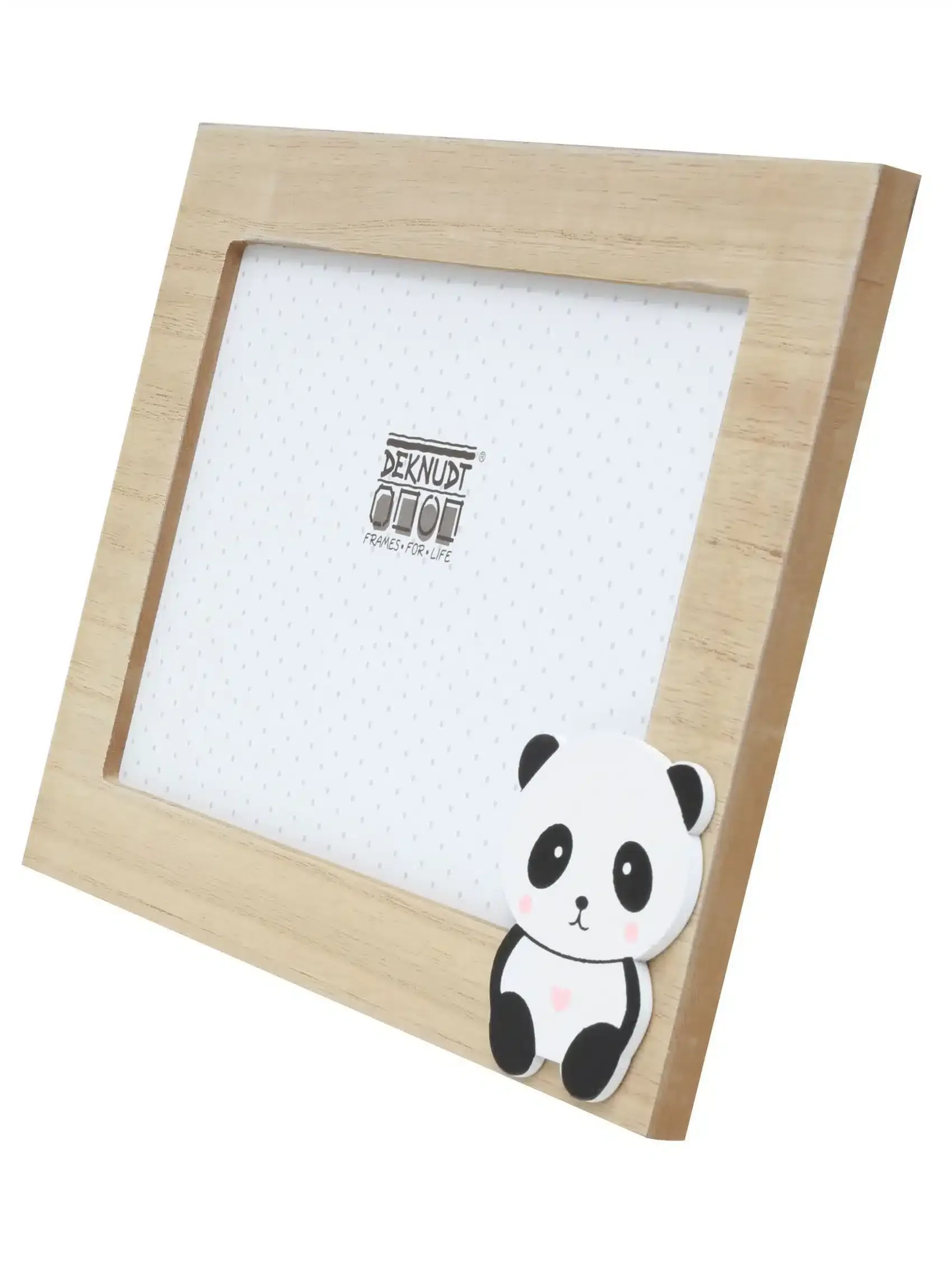 Houten fotolijst in eikenkleur met panda