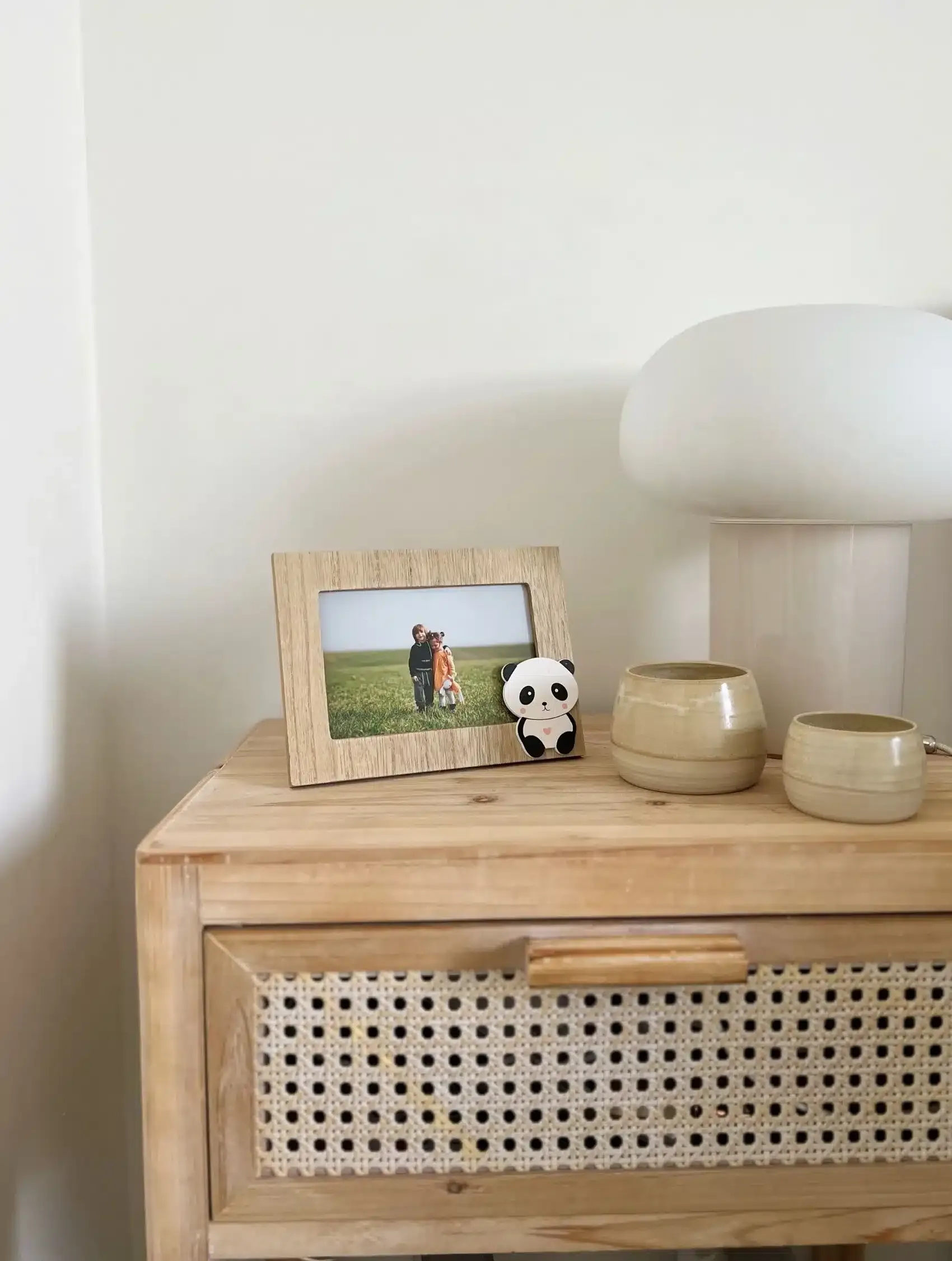 Houten fotolijst in eikenkleur met panda
