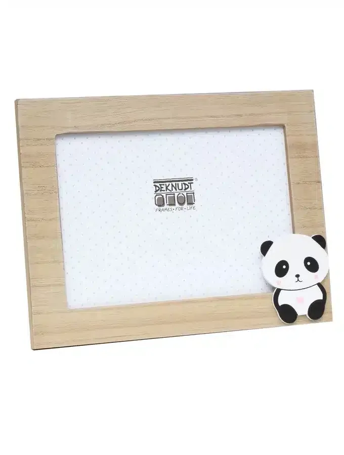 Houten fotolijst in eikenkleur met panda